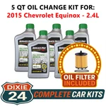 Fits: 2015 Chevrolet Equinox 2.4L 6,000 Mile Synthetic Oil & Filter Kit (5W-30) New. Price: $64.95.