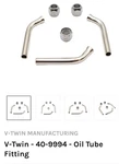 V-twin 40-9994 Oil Tube Fitting New. Price: $35.00.