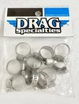 Drag Specialties DS2152 Stainless Steel Mini Hose Clamp 10-PACK 5/16 3/8" New. Price: $10.00.