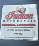 Gilroy Indian Motorcycle Oem Chrome Oil Filter With Logo Part # 96-021 New. Price: $51.99.