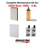 2020 Ram 1500 3.6L Complete Air, Oil & Cabin Filter Kit (5W-20) New. Price: $109.95.