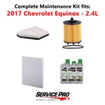 2017 Chevrolet Equinox 2.4L Complete Oil, Air & Cabin Filter Kit (5W-30) New. Price: $90.95.