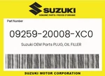 Suzuki Genuine Plug, Oil Filler 09259-20008-XC0 New. Price: $10.82.
