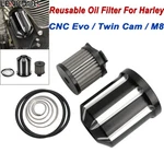 Billet Reusable Oil Filter Replaces Fitting For Harley Touring Softail Twin Cam New. Price: $45.99.