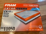 Fram Extra Guard Air Filter, CA11050 2X Engine Protection New. Price: $18.00.