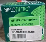 Hiflo - HF125 Oil Filter New. Price: $11.00.