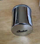 Gilroy Indian Motorcycle Oem Chrome Oil Filter With Logo Part # 96-021 New. Price: $55.00.