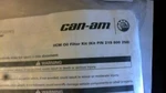 New Nos Oem Genuine Can-am Roadster Hcm Engine Oil Filter Cover Kit 219800258. Price: $19.99.