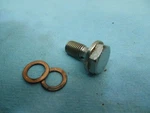 1972 Yamaha XS650 Cylinder Head Oil Feed Tube Pipe Banjo Bolt With Copper Washer Used. Price: $9.99.