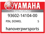 Yamaha Oem Part 93602-14104-00 Pin,dowel New. Price: $10.49.