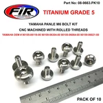 Titanium GR5 Side Panel Bolts PK10, Yamaha 2X10MM 6X12MM 2X14.5MM, Fir Brand / New. Price: $49.78.