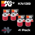 K&n KN-139 Premium High Performance Oil Filter Suzuki Artic Cat Kawasaki 4 Pack New. Price: $43.96.